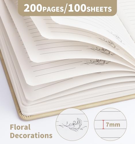 Lined Journal Notebook for Women Men, A5 Hardcover Leather Journals - color: B-Minimalist-White, size: 1 Pack-A5（5.8"×8.3"）