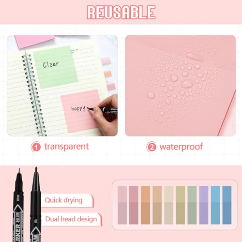 Jutom 39 Pcs Aesthetic Book Annotation Kit,Pink,Kawaii Style - color: Pink, style: Kawaii Style