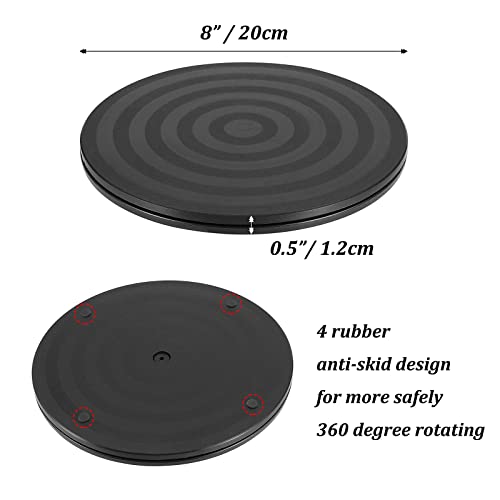 Hanobe Wooden Lazy Susan for Table Centerpiece, Round Serving Tray, 11.2" - color: Distressed & Turnable