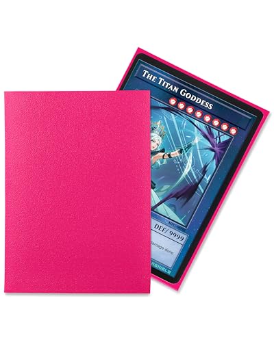 TitanShield (150 Sleeve) Colored Small Japanese Sized Trading Card Sleeves Deck Protector for Yu-Gi-Oh, Cardfight!! Vanguard & More (Viva Magenta) - color: Viva Magenta