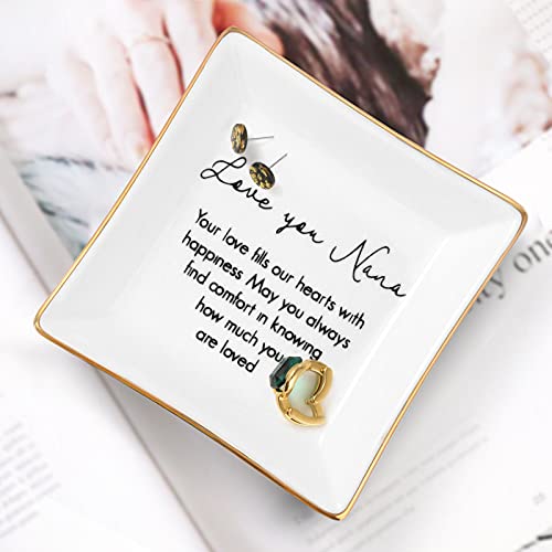 Nana Gifts Ring Dish Love You Nana Jewelry Tray Grandma Birthday Gift - color: Nana