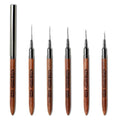 Nail Art Liner Brushes, Natural Color, 5Pcs Wooden - color: Wood