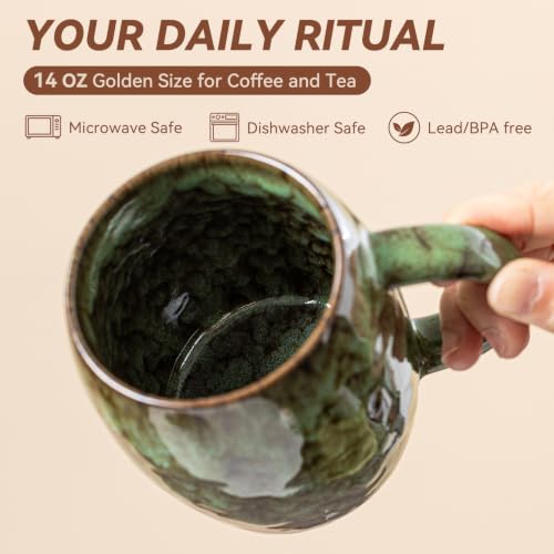 Forest Falls Ceramic Mug, 14oz Reactive Glaze Mug, Gift for Nature Lovers - color: 14OZ - Forest Falls · GROUND