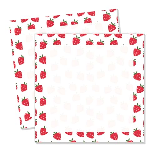 Cute Sticky Notes 3 x 3 in, 2 Pack Self Stick Note Pads with Fun Patterns, Strong Adhesive Memo Pads for Office School Home, 80 Sheets per Pad Cute Strawberry - color: Cute Strawberry
