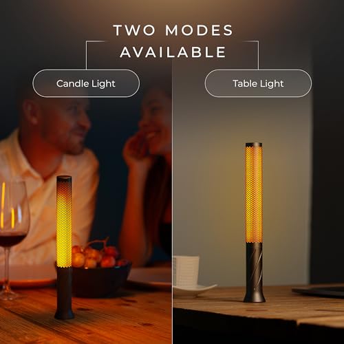 phonar Rechargeable Flameless Candle Lamp, Cordless Ambient Table Light for Bedroom, Romantic Dinner, Restaurant & Cozy Home Decor, Warm Dimmable LED Candlelight