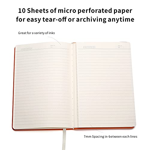 Lined Journal Notebooks with Pen Loop, Hardcover Notebook Journal for Work, 100Gsm Premium Thick Paper with Inner Pocket, Medium 5.7''''x8.4'''', ?Orange, Ruled, 1 Pack - color: Orange, size: 1 Pack