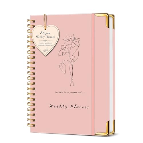 Undated Weekly Planner, Weekly To Do List Notebook with Habit Tracker, A5 - color: Pink