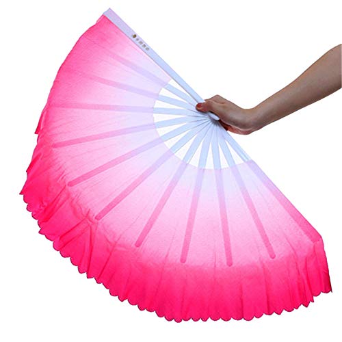 ZooBoo 2Pcs Traditional Chinese Folding Dance Fan - Elegant Taichi Kungfu Performance Accessory - color: Pink