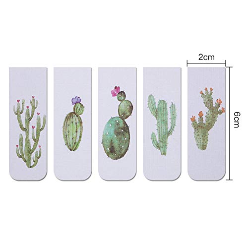 Chinco 10 Pieces Magnetic Bookmarks for Women Magnets Page Markers Clip Assorted Book Markers Set for Teachers Reading Gifts(Cactus) - style: Cactus
