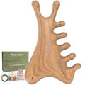 4-in-1 100% Green Sandalwood Massage Comb & Gua Sha Tool - color: Sandalwood Whisper