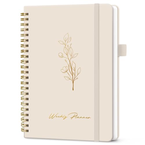 Taja Undated Weekly Planner, To Do List Notebook with Habit Tracker, A5 - color: v.Beige
