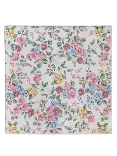 Luckyvestir Floral Pocket Squares for Men Cotton Flower Handkerchief Formal Wedding Party Graduation - color: White Pink