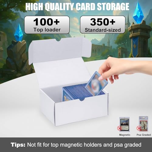 Toploader Trading Card Storage Box, 100 Count Bulk Card Storage Box(3 Pack) - color: White, size: 3 Pack-Toploader Card