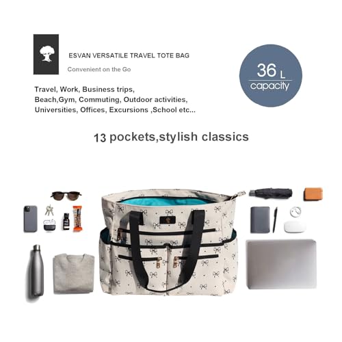 Weekender Bag Carry On Bag Overnight Tote Travel Duffle with 13 Pockets for Travel,Work，Gym,Beach,Teacher,Nurse - color: Corduroy bow