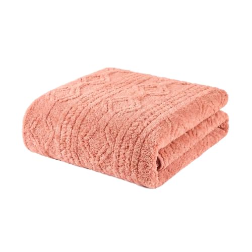 Superior Fleece Boho Jacquard Blanket, Decorative Blankets for Bedroom, Sofa, Fuzzy, Plush, Fluffy, Soft, Cute Room Decor, Beautiful Cover, Comfort Essentials, Arctic Collection, Throw XL, Blush - color: Blush, size: Throw XL