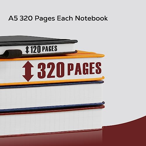 FOCUS DAY Lined Thick Journal Notebook for Writing Women Men, 320 Pages, Medium 5.7 inches x 8.4 inches, Hardcover Leather Notebook with 100 gsm Thick Paper, Burgundy - color: 4.Burgundy, size: A5