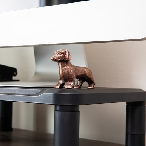 Mind Reader Dachshund Figurine, Desk or Bookshelf Home Decor, Cast Aluminum, Antique Brass Finish - color: Decorative Dog
