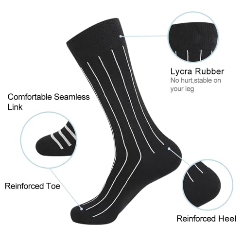 Feetalk Odor Resistant Dress Socks for Men Cotton Business Crew Socks Patterned Socks Funny - color: 1, size: 9-13