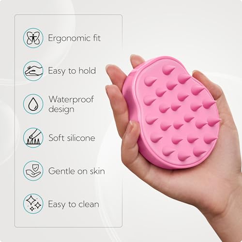 HEETA 2-Pack Large Scalp Massager Scrubber Shampoo Brush for Hair Growth - color: 01- Green & Pink