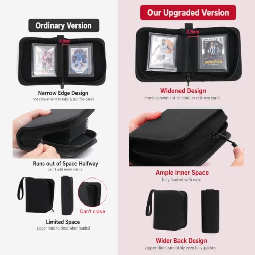 Mini 1 Pocket Top Loader Binder, Upgraded Widened Pages & Spine - color: Black, size: 2