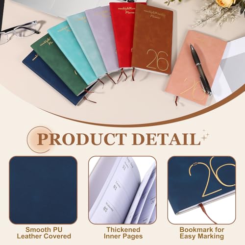 PATIKIL 2026 Daily Planner Notebook, A6 64 Sheets Undated to Do List Daily Weekly Monthly Goals Tracker Pocket Notebook for Office Home Study Work Time Management Fitness Habit, Dark Blue - color: Dark Blue
