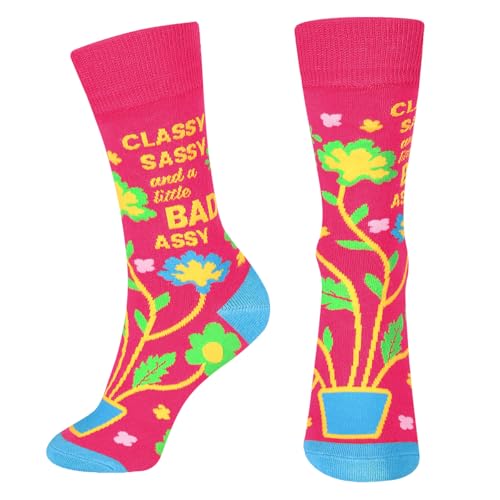 Funny Socks for Women and Teenage Girls, Cute Crazy Unique Novelty Gifts - color: B-bad-redblue-1