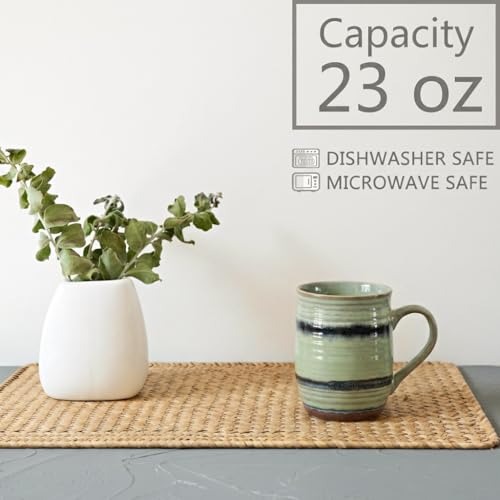 Bosmarlin Extra Large Ceramic Coffee Mug, 23 Oz, Dishwasher and Microwave Safe, Oversized Big Tea Cup for Office and Home (Turquoise Blue, 1) - color: Turquoise Blue
