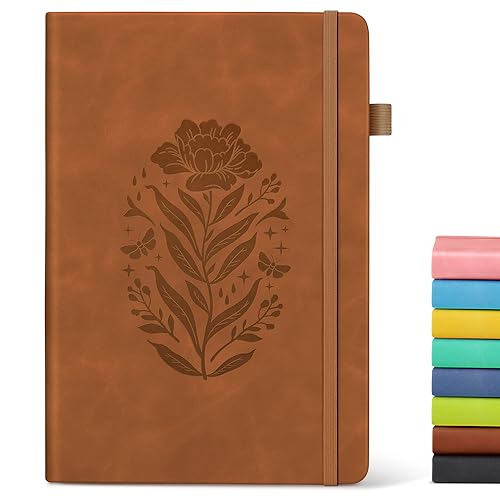 Lined Journal Notebook for Men Women, A5 Brown Leather Journals for Writing, 200 Pages College Ruled Journal Notebook, Travel Daily Journal Notebook for Work School, Note Taking 5.75'' X 8.38'' - color: Brown