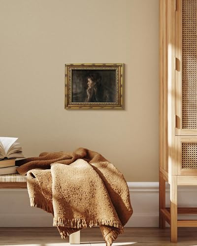 Vodefoad Vintage Woman Portrait Gold Framed Wall Art, Classical Woman Canvas Prints, Farmhouse Wall Decor, Woman Painting Art Print, Dark Moody Wall Art, Antique Lady Wall Art Artwork Pictures for Gallery Bedroom Kitchen Office Living Room Bathroom Decor