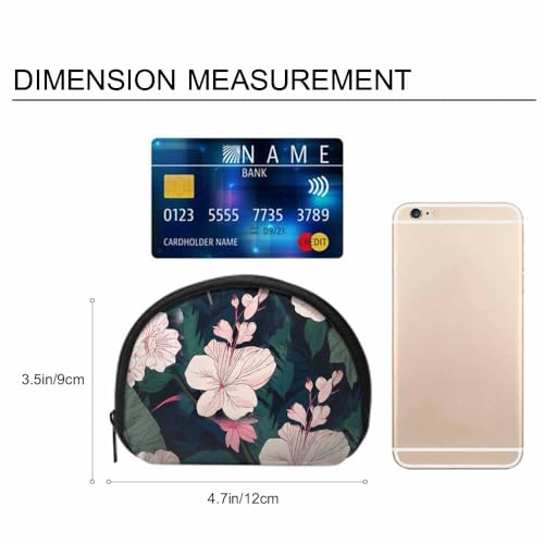 IBILIU Small Coin Purse Flower With Black Background Mini Wallet Coin Pouch Change Purse For Women Men - color: Coinp-009
