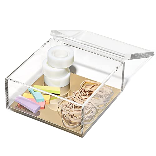 OfficeGoods Acrylic Desk Organizer with Gold Base, Extra Large - color: Gold, size: X-Large