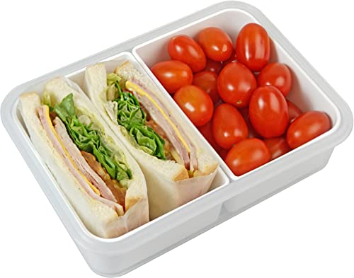 carrotez 2 Compartment Food Container - 6.3 Cup (1500ml) - color: White, size: 2 Compartment (6.3 Cup)