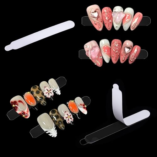 Double Sided Nail Tape, Nail Art Display Strip Strong Adhesive Transparent Mounting Tape for Nail Salon Colors Storage Design Supplies, 5 Sheets