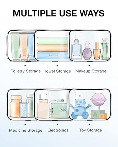 BAGSMART Clear Toiletry Bag 2-Pack TSA Approved Water-Repellent, White - color: Classic White, size: Medium