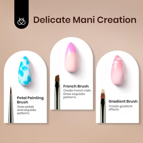 Beetles Gel Polish Nail Art Brushes, 6 Pcs Fingernail Art Design Pens - color: F-Brown-6