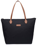Water Resistant Light Weight Nylon Tote Bag Handbag - color: Black, size: Medium