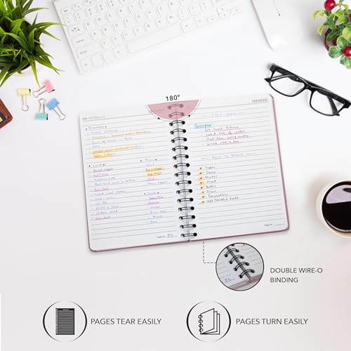 Nextnoid Lined Spiral Notebook Journal For Women & Men - A5(5.8" x 8.3") 170 Pages, Hardcover Notebooks for Work & Note Taking, College Ruled Journals for Writing - Pink - color: e-Pink