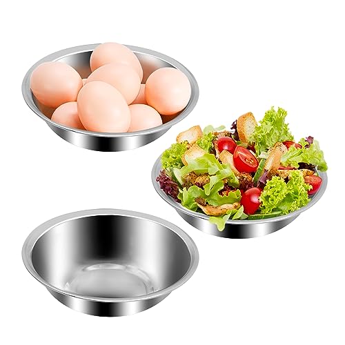 10Pcs Small Stainless Steel Bowls, 6 1/2" Wide Kitchen Metal Bowl with Flat Base, 3/4" Quart Prep Bowls for Meal Prep Cooking Serving Baking - size: 6.3" Width