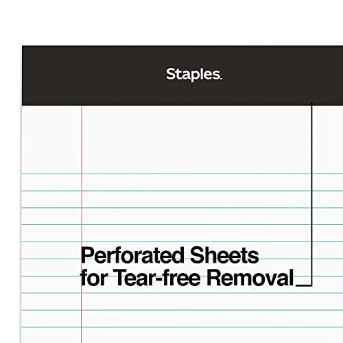 Staples Notepads, 5x8 Inch, Narrow Ruled, White, 12-Pack - style: White