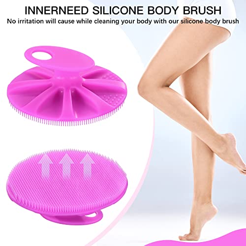 INNERNEED Silicone Body Cleansing Brush Exfoliating Scrubber, Purple - color: Purple