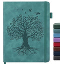 Lined Journal Notebook for Women Men, A4 Hardcover Leather Journals - color: A-Tree-Sea Green, size: 1 Pack-A4（8.5"×11"）