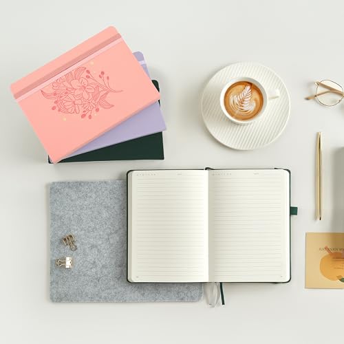 &And Per Se 365 Page Journal – A5 Hardcover Lined Notebook, One Book for the Whole Year, 100gsm Thick Paper, Numbered Pages & 3 Bookmarks, Annual Diary for Daily Writing (Lavender) - color: Lavender with Pattern, style: 365-Lined