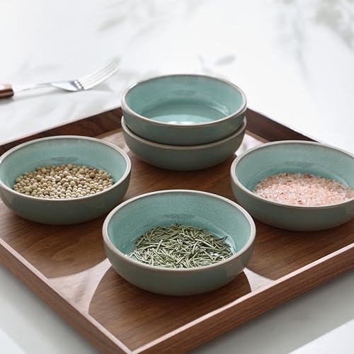 famiware Ceramic Soy Sauce Dish, 3oz Dipping Bowls Set of 6, Verdure - color: Verdure, style: Nature