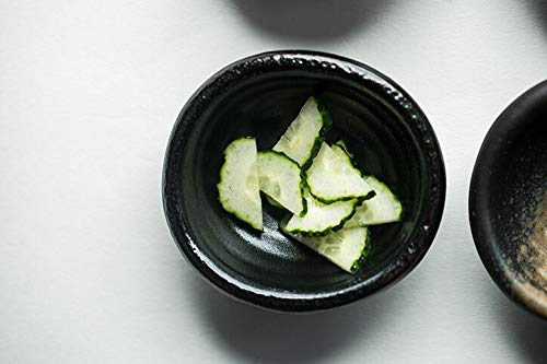 Colias Wing 3.5 Inch Simple Style Single Color Stylish Design Multipurpose Porcelain Side Dish Bowl Seasoning Dishes Soy Dipping Sauce Dishes-Set of 5-Black - color: Set-of-5-TypeC