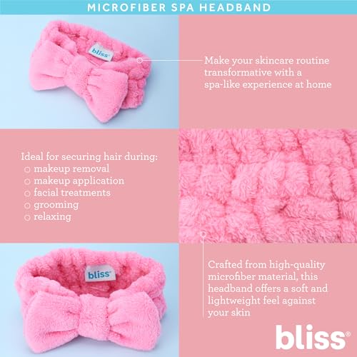 Bliss Microfiber Spa Headband for Face Washing - 2-Pack - Hydrating Formula - size: 1 Count (Pack of 2)