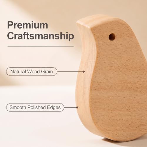 Wood Bird Shape Business Card Holder for Desk,Wooden Name Card Holder - color: Beech Wood Bird Shape