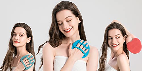 4 Pack Soft Silicone Shower Brush, Body Exfoliating Skin Massage Scrubber, Dry Skin Brushing Glove Loofah, Fit for Sensitive and All Kinds of Skin (4 Pack-GN2) - color: 4 Pack-gn2