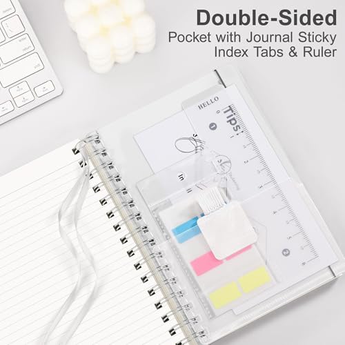 RETTACY Spiral College Ruled Notebook, 300 Pages, A5 Size (5.7" x 8.2") - color: Transparent, size: 5.7" x 8.2"