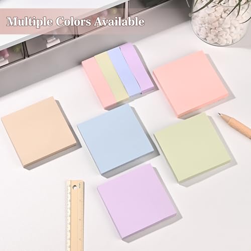 BAYTORY 6 Pads Pastel Sticky Notes, Memo Self-Stick Note (3x3 & 3x0.7 in) - size: 3x3 & 3x0.7 Inch