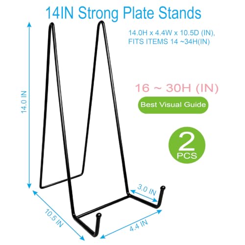 2PCS Iron Plate Stands for Display 14 Inch, Large Metal Heavy Duty Display - size: 2PCS 14IN